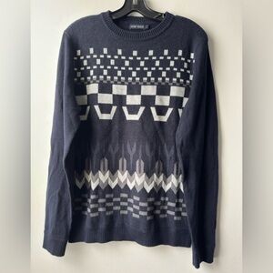 Antony Morato Black and White Patterned Crewneck Sweater